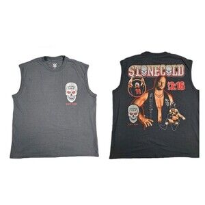 Mens WWE Stone Cold Steve Austin 3:16 Graphic Sleeveless T Shirt Gray Large